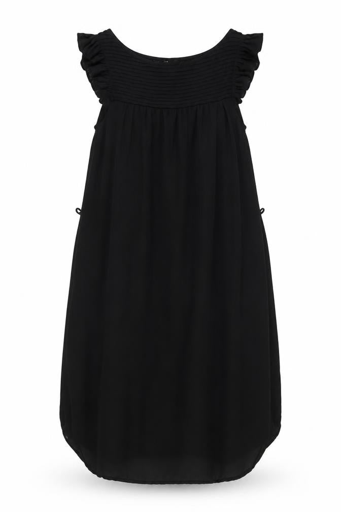 H&M Womens Black Polyester Shirt Dress Size 4 Boat Neck