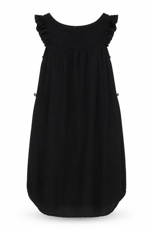 H&M Womens Black Polyester Shirt Dress Size 4 Boat Neck