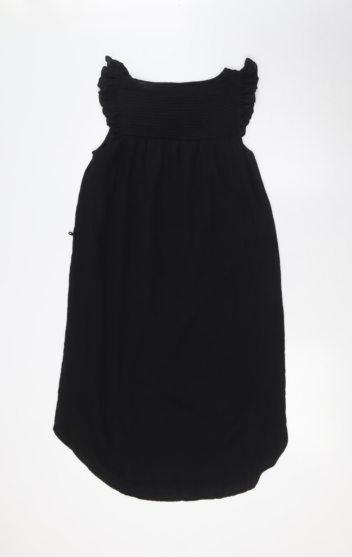 H&M Womens Black Polyester Shirt Dress Size 4 Boat Neck