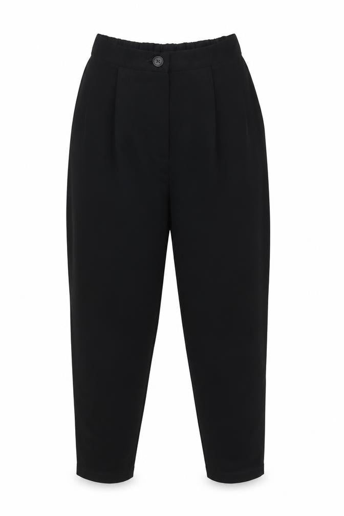 Divided by H&M Womens Black Polyester Trousers Size 6 L25 in Regular Zip - Elasticated Waist