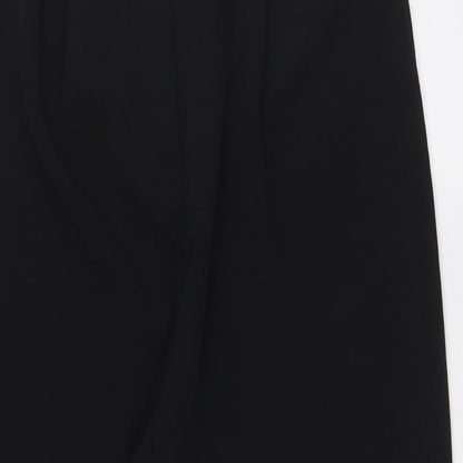 Divided by H&M Womens Black Polyester Trousers Size 6 L25 in Regular Zip - Elasticated Waist