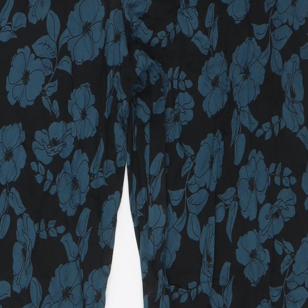 Yours Womens Black Floral Viscose Cami Lounge Pants Size 16