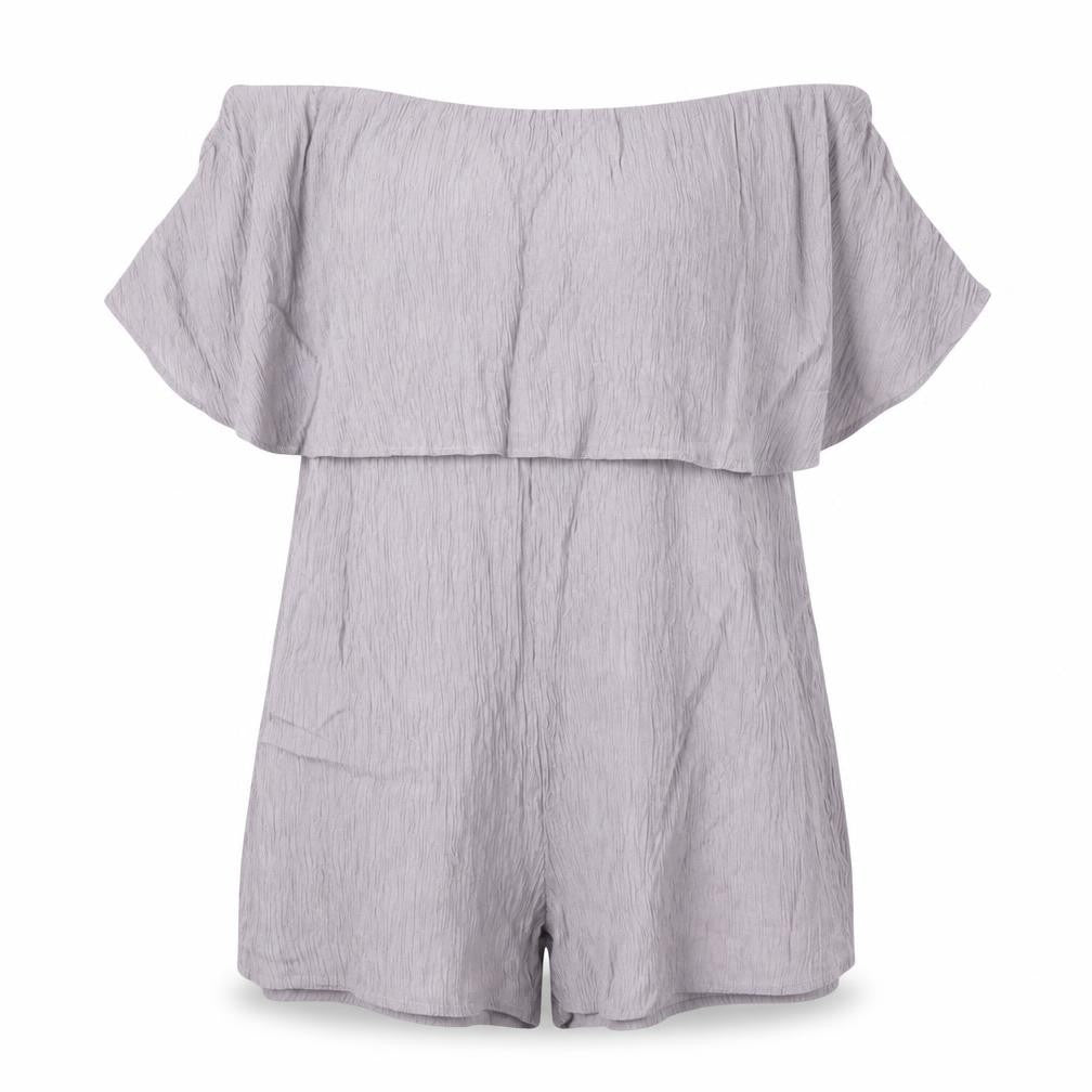 Love & Other Things Womens Grey Polyester Playsuit One-Piece Size L Zip - Strapless