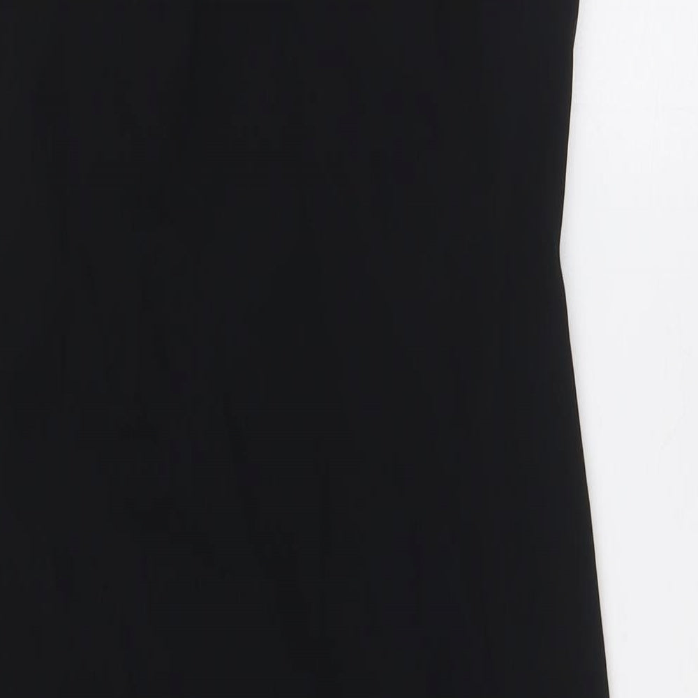 Marks and Spencer Womens Black Polyester Pencil Dress Size 8 Boat Neck Zip - Evening Wear