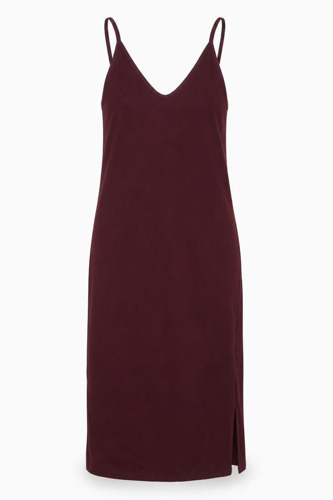 Missguided Womens Purple Polyester A-Line Size 8 V-Neck - Ribbed