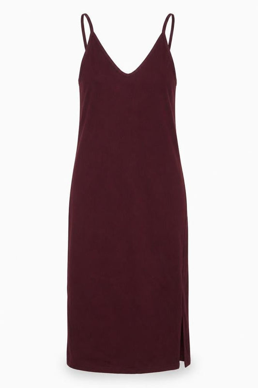 Front view of Missguided women’s purple polyester a-line, size UK 8, v-neck - ribbed