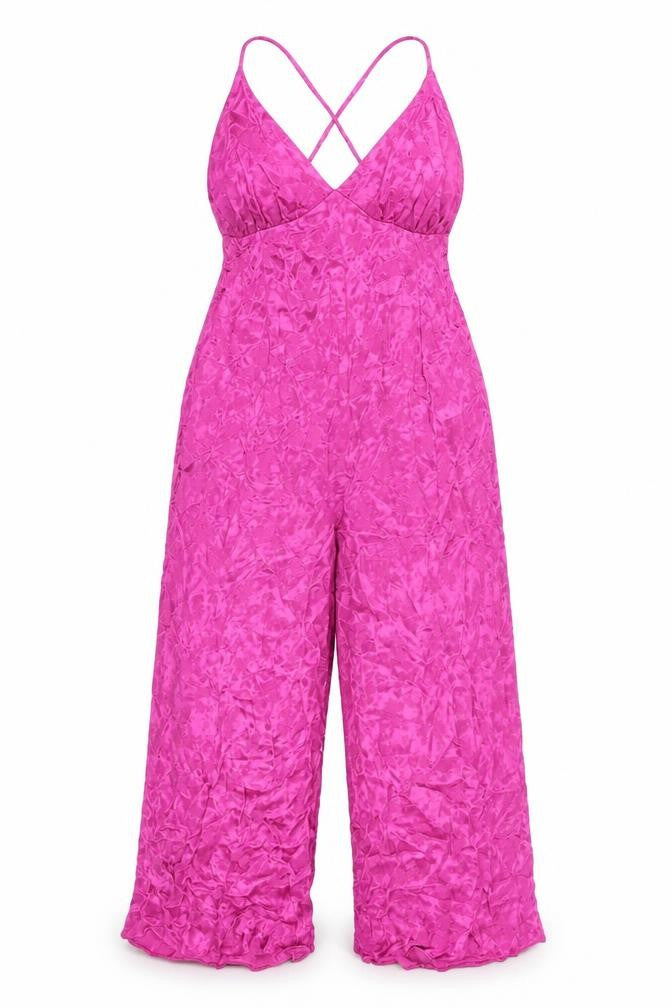 ASOS Womens Pink Geometric Viscose Jumpsuit One-Piece Size 12 L22 in Tie