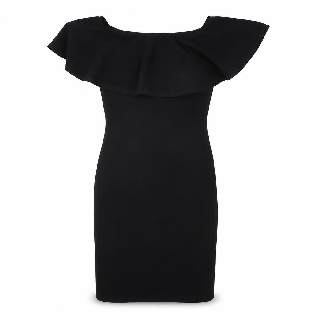 PRETTYLITTLETHING Womens Black Polyester Bodycon Size 10 Off the Shoulder Pullover