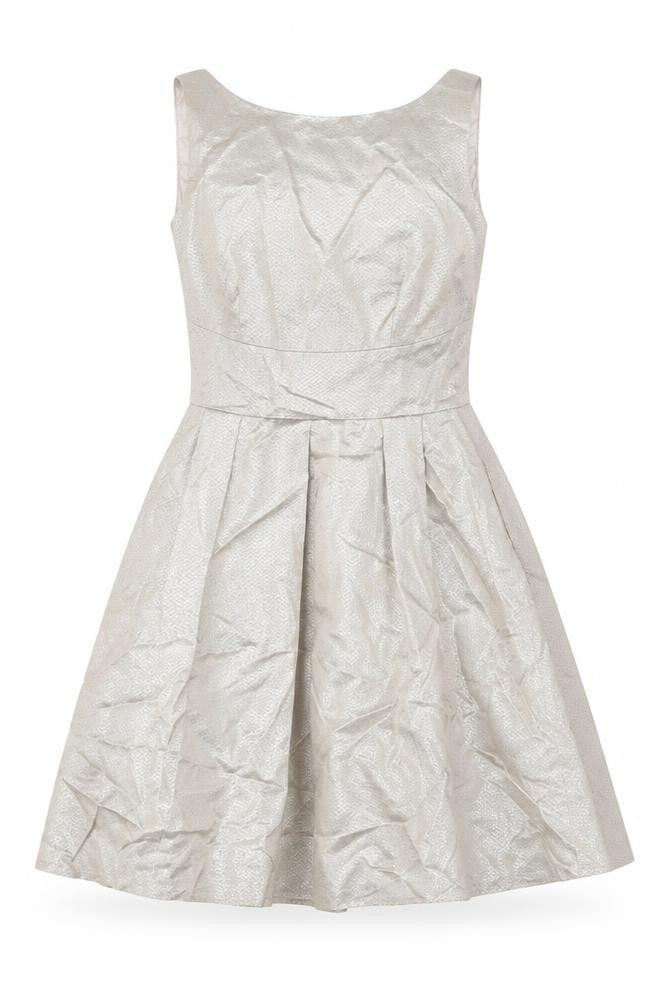 Coast Womens Gold Acetate A-Line Size 10 Round Neck Zip