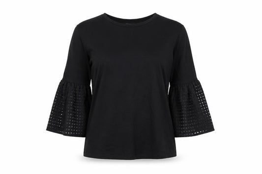 Maette Womens Black Cotton Basic T-Shirt Size M Round Neck