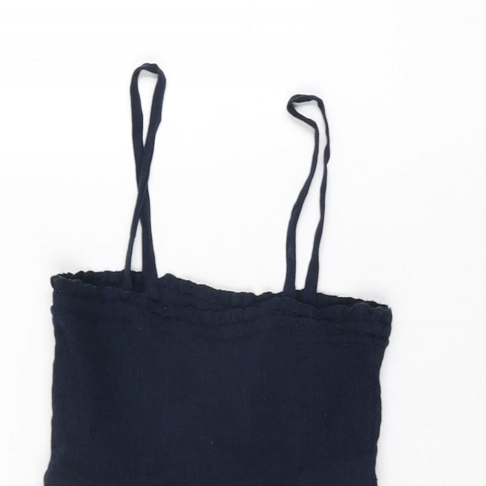 Gap Girls Blue Cotton A-Line Size L Square Neck Pullover