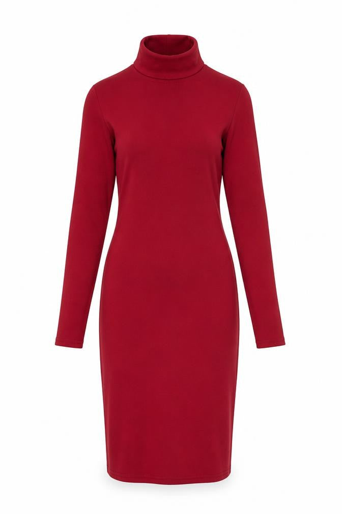 Boohoo Womens Red Polyester Bodycon Size 10 Round Neck Pullover