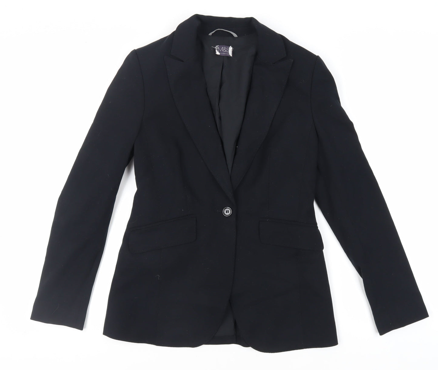 Marks and Spencer Womens Black Jacket Blazer Size 8 Button