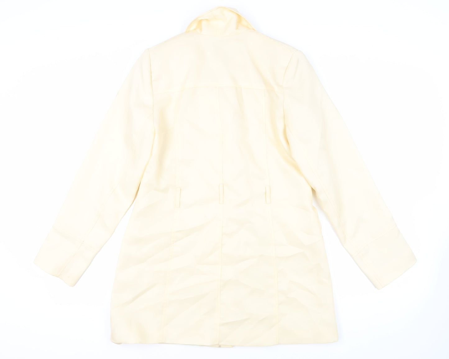 Visions Womens Yellow Overcoat Coat Size S Button