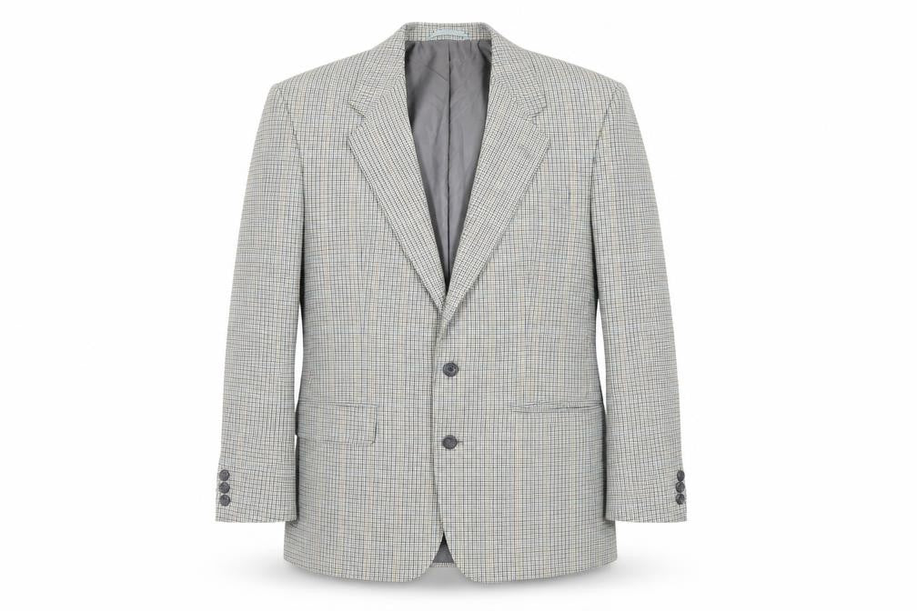 SCOTT Mens Green Plaid Polyester Jacket Suit Jacket Size 40 Regular