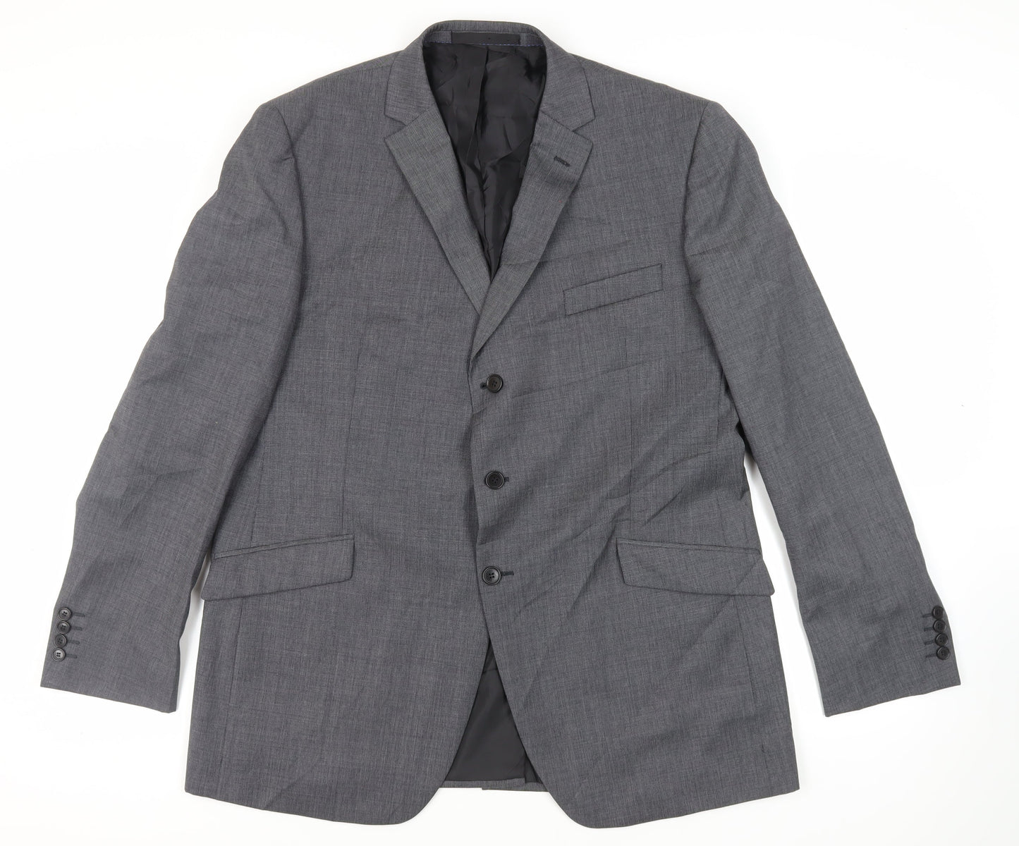 Marks and Spencer Mens Grey Polyester Jacket Suit Jacket Size 46 Regular