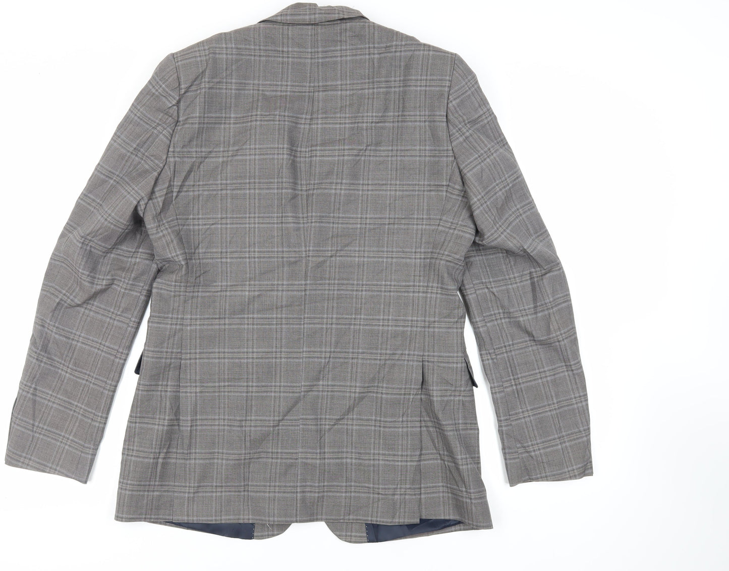 Hammond & Co. Mens Grey Plaid Wool Jacket Suit Jacket Size 40 Regular