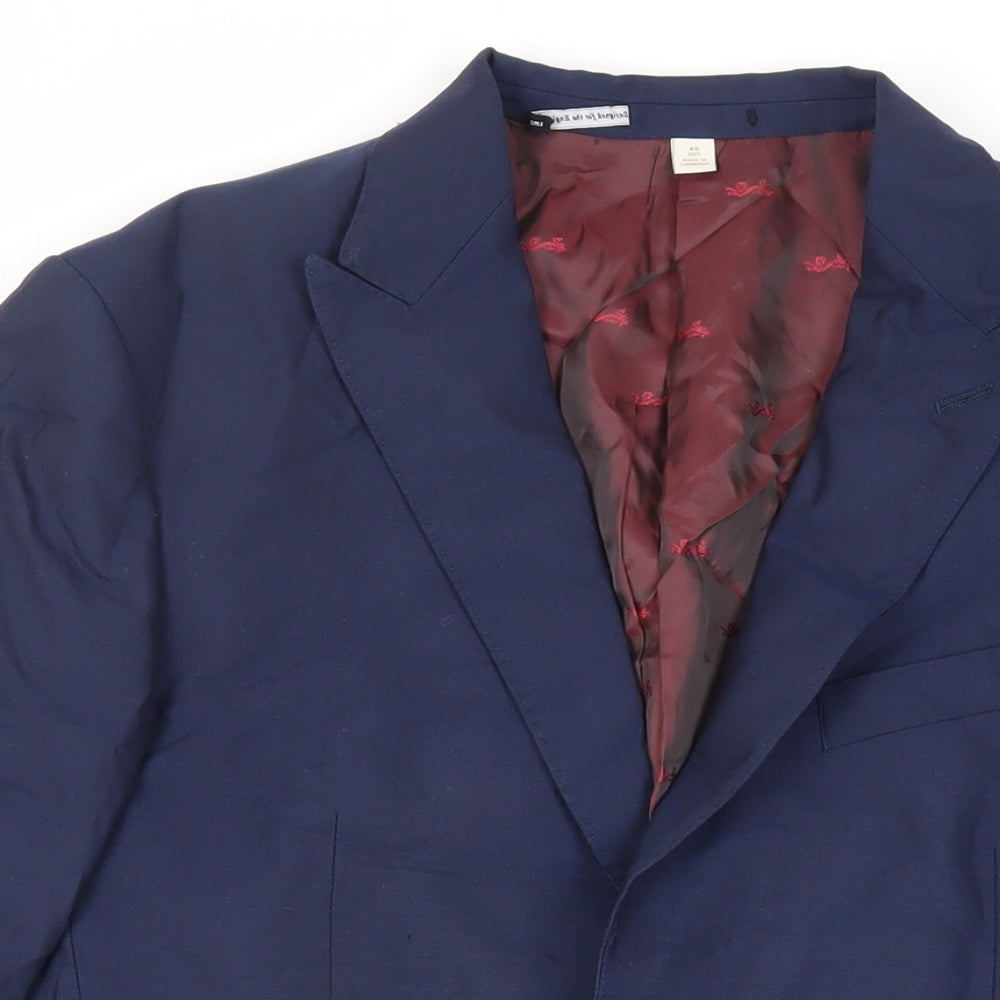 Marks and Spencer Mens Blue Wool Jacket Suit Jacket Size 40 Regular
