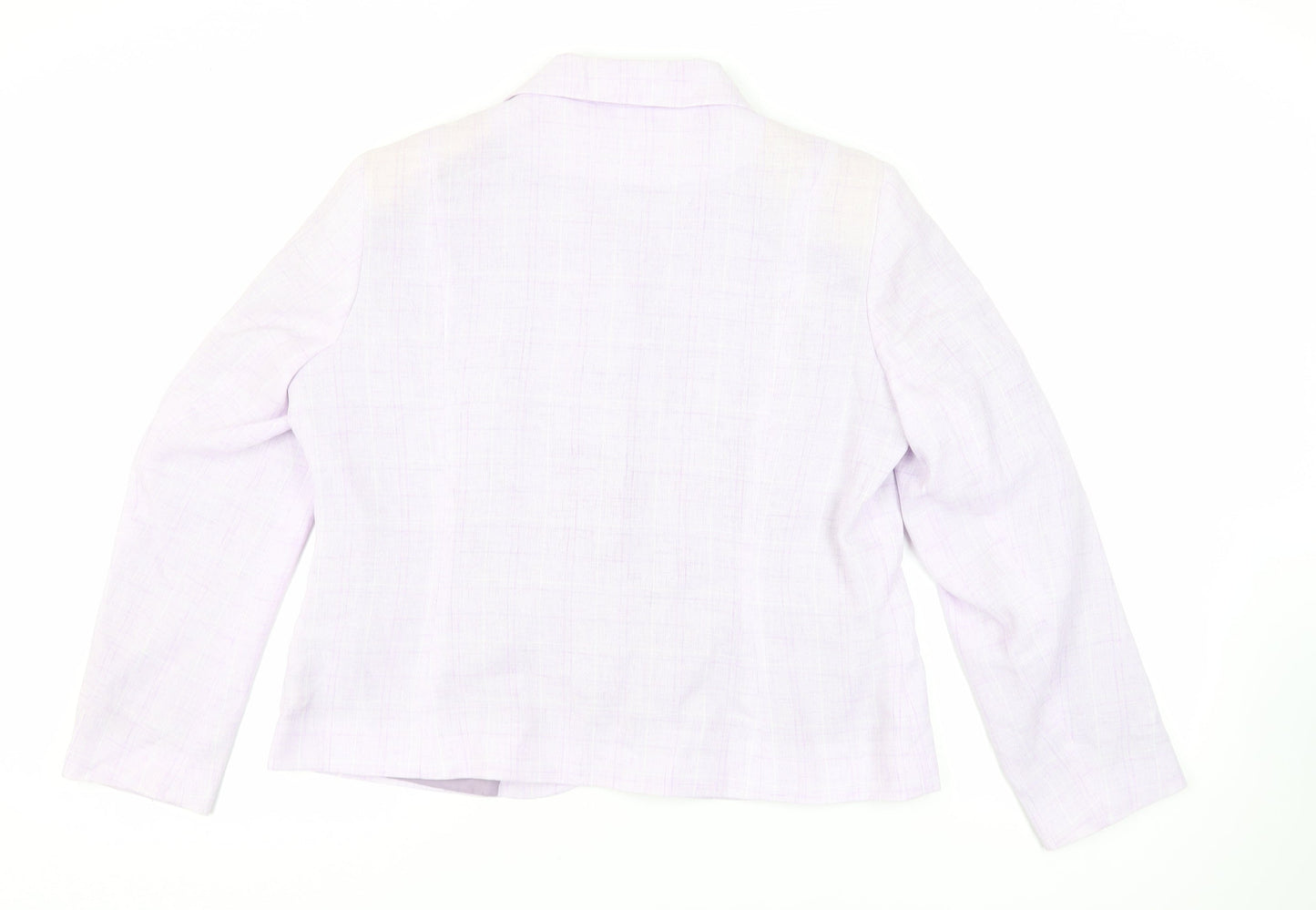 Bonmarché Womens Purple Plaid Jacket Blazer Size 18 Button