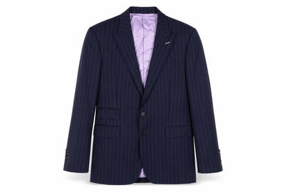 Berkley Bowen Mens Blue Striped Polyester Jacket Suit Jacket Size 40 Regular