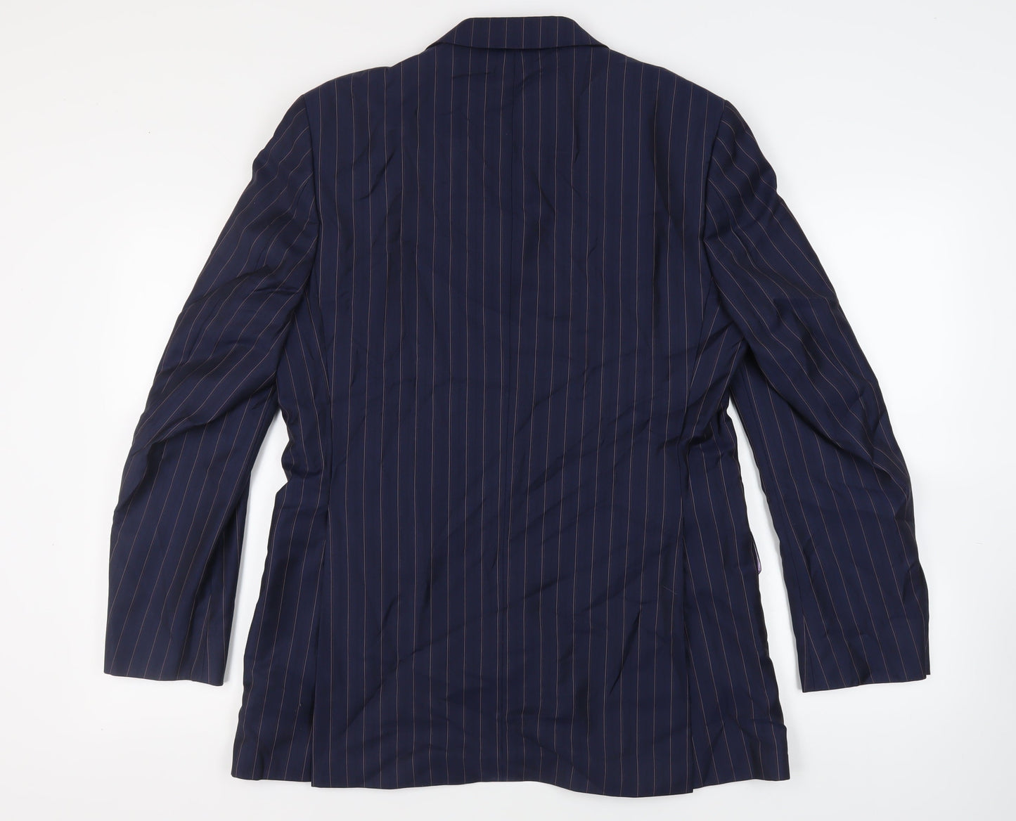 Berkley Bowen Mens Blue Striped Polyester Jacket Suit Jacket Size 40 Regular