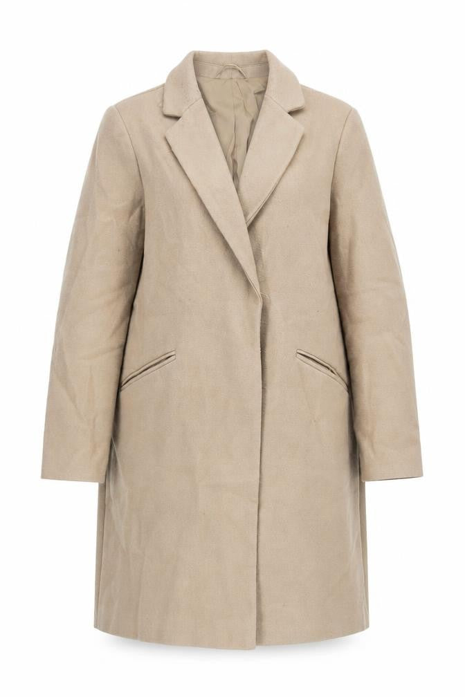 Marks & Spencer Womens Beige Overcoat Coat Size 16 Snap