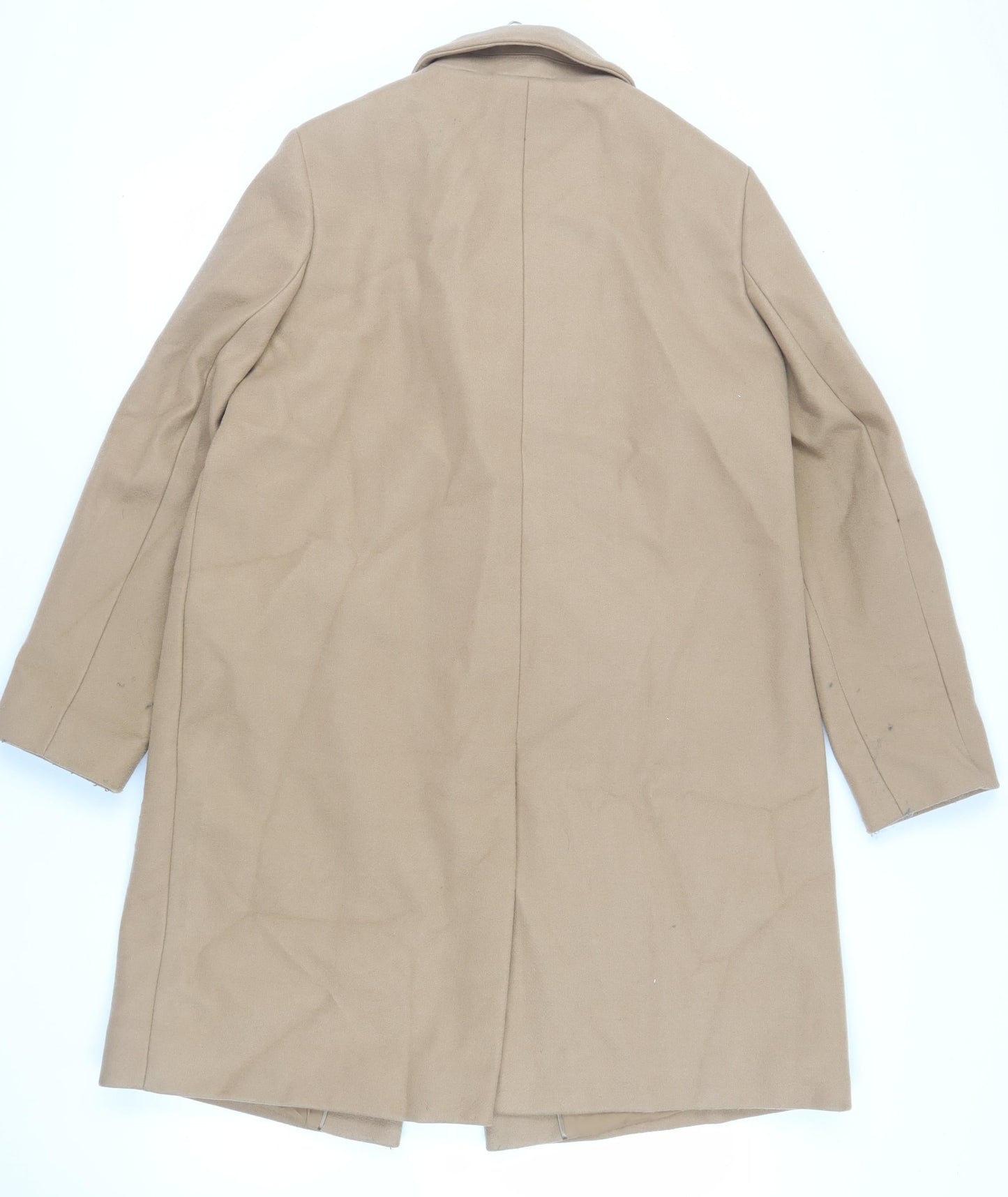 Marks and Spencer Womens Beige Overcoat Coat Size 16 Snap