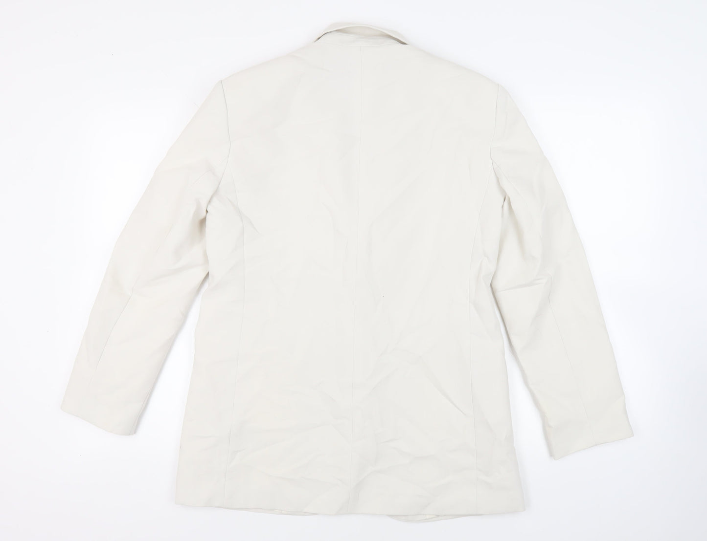 Zara Womens Ivory Jacket Blazer Size M Button