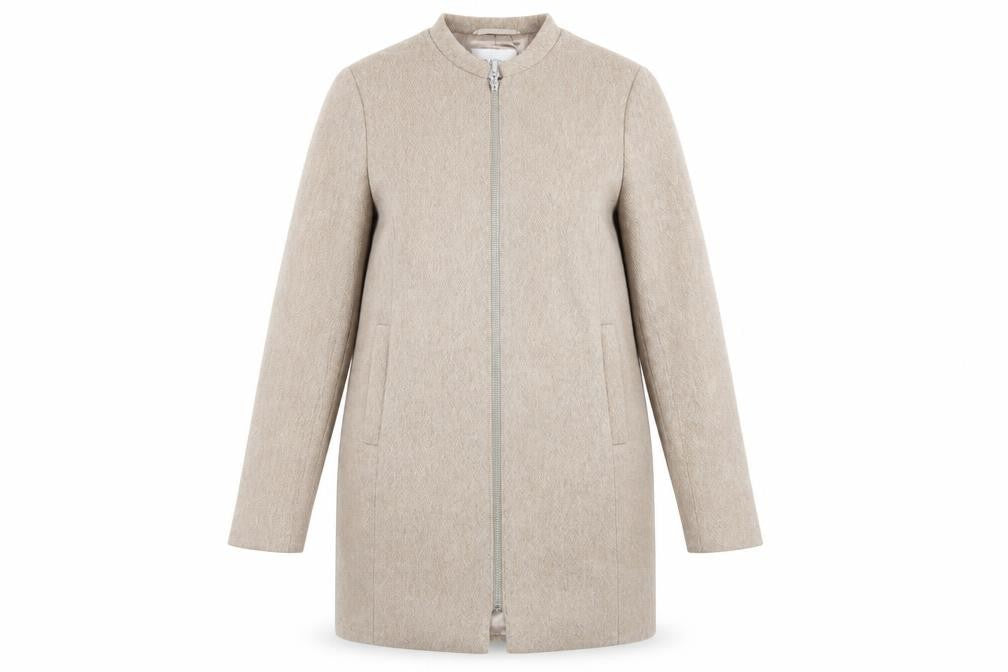 Precis Womens Beige Overcoat Coat Size 8 Zip