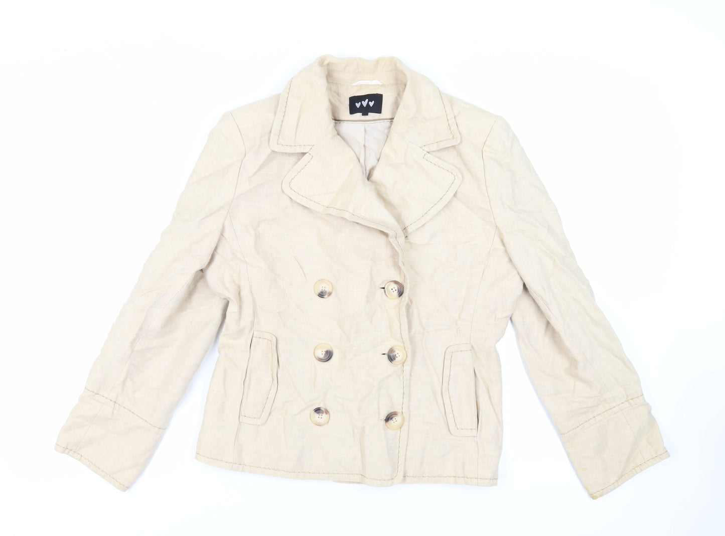 Per Una Womens Beige Jacket Size 14 Button