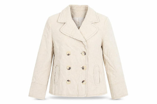 Per Una Womens Beige Jacket Size 14 Button