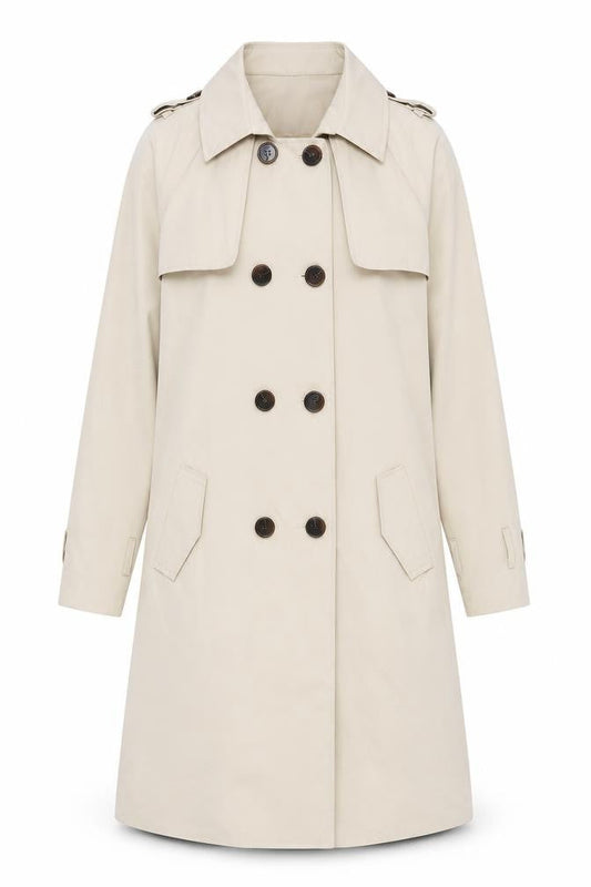 IVIVI Womens Beige Trench Coat Coat Size M Button