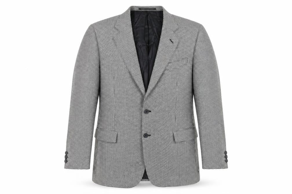 Marks & Spencer Mens Black Geometric Wool Jacket Blazer Size 42 Regular