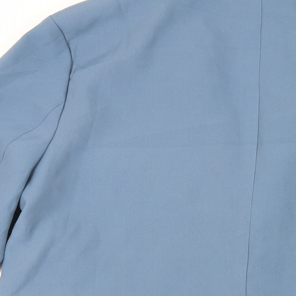 Missguided Womens Blue Jacket Blazer Size 6 Button