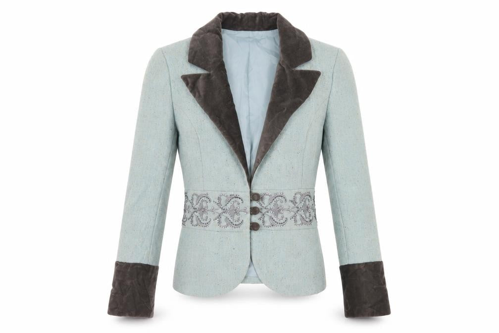 VILA Womens Green Jacket Blazer Size XS Button - Embroidered