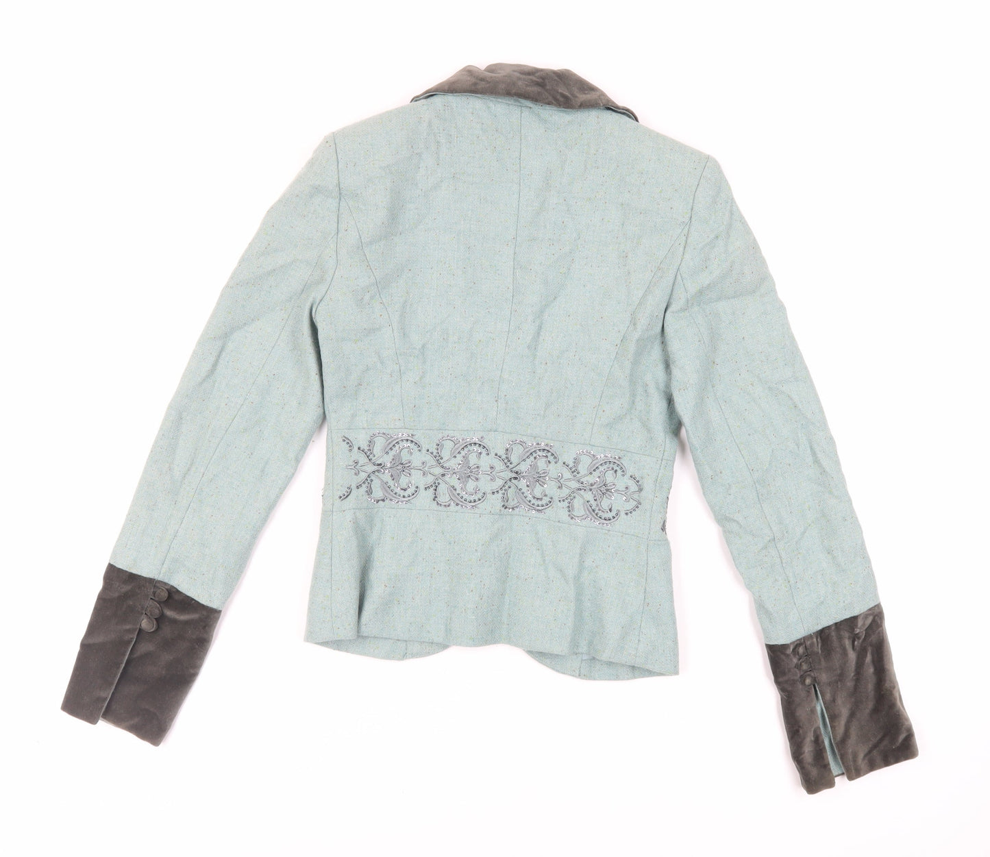 VILA Womens Green Jacket Blazer Size XS Button - Embroidered