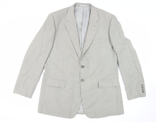 Brook Taverner Mens Green Polyester Jacket Suit Jacket Size 44 Regular