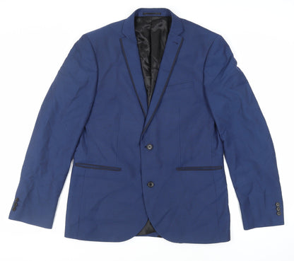 Next Mens Blue Polyester Jacket Suit Jacket Size 42 Regular