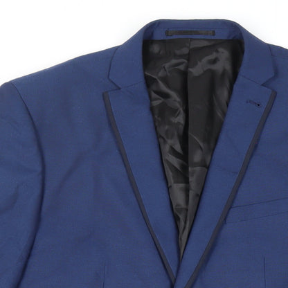 Next Mens Blue Polyester Jacket Suit Jacket Size 42 Regular