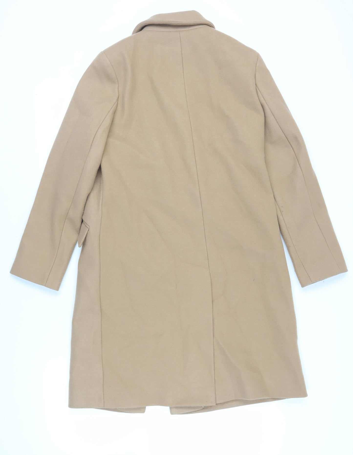 Marks and Spencer Womens Beige Overcoat Coat Size 10 Snap