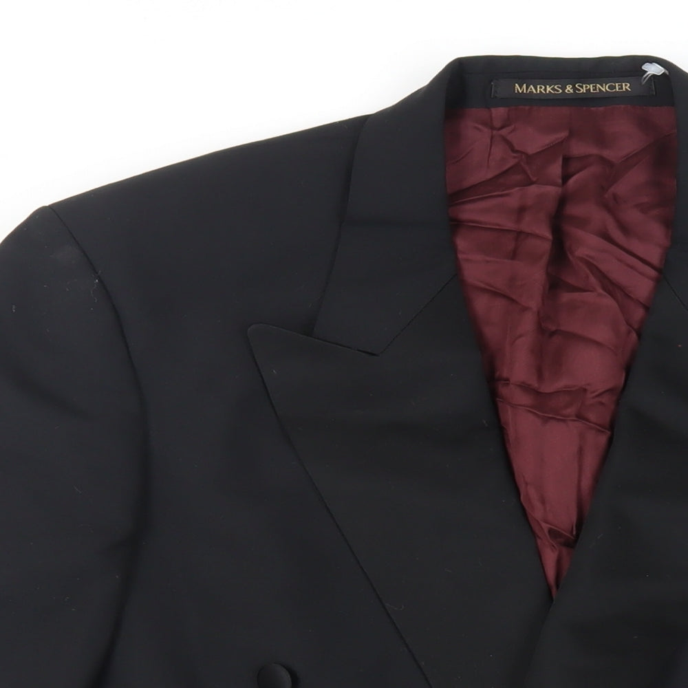 Marks and Spencer Mens Black Polyester Tuxedo Suit Jacket Size 40 Regular