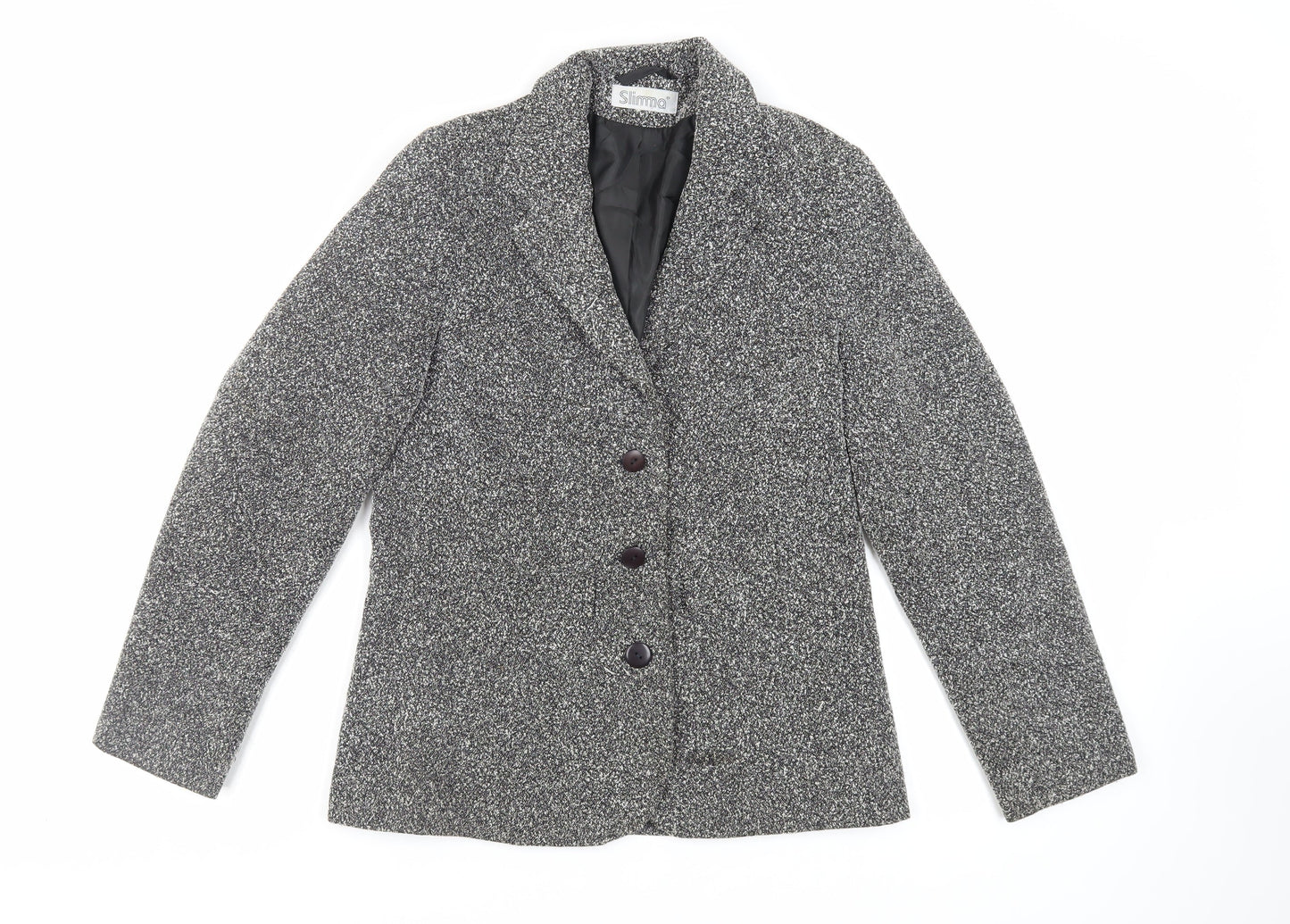 Slimma Womens Grey Jacket Blazer Size 10 Button