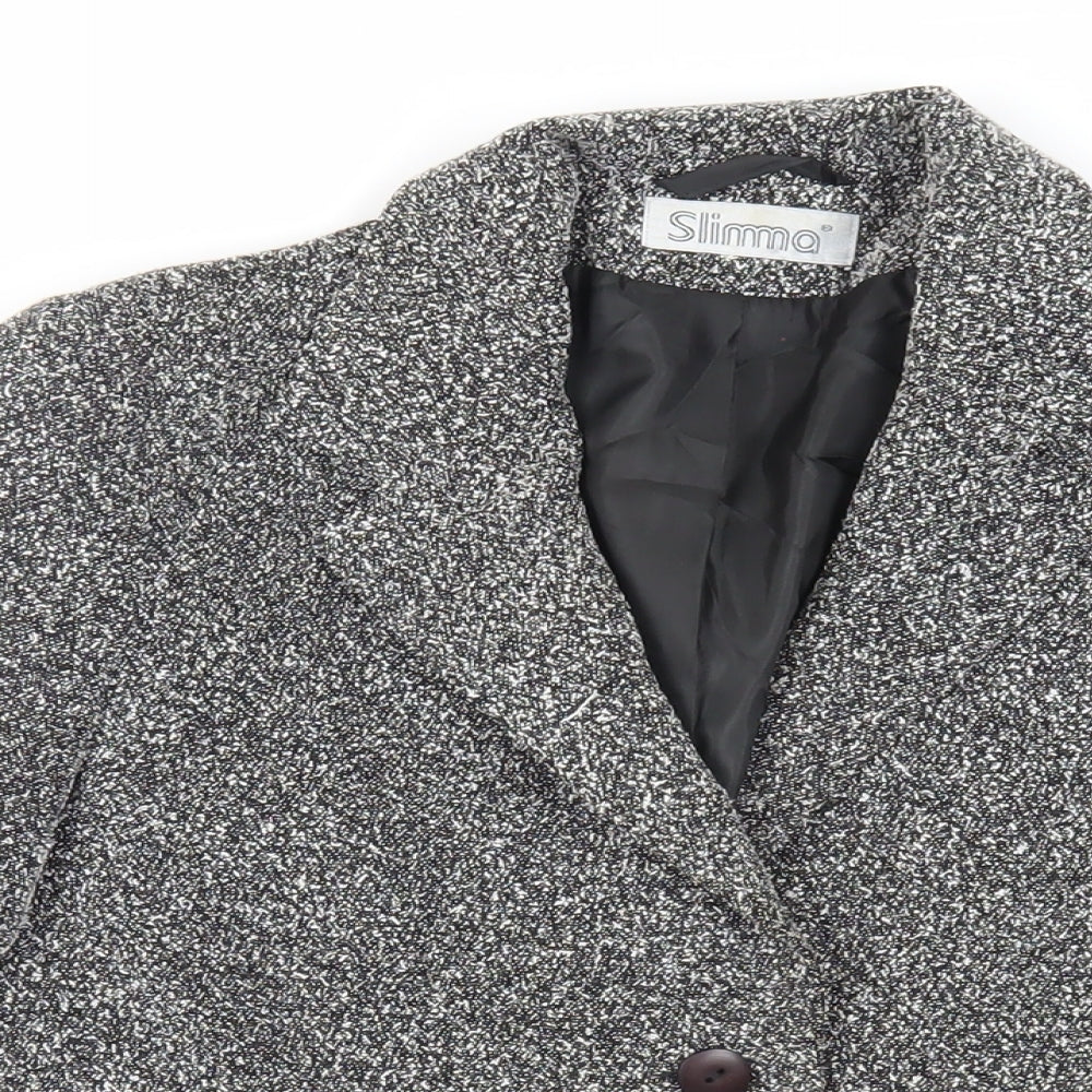 Slimma Womens Grey Jacket Blazer Size 10 Button