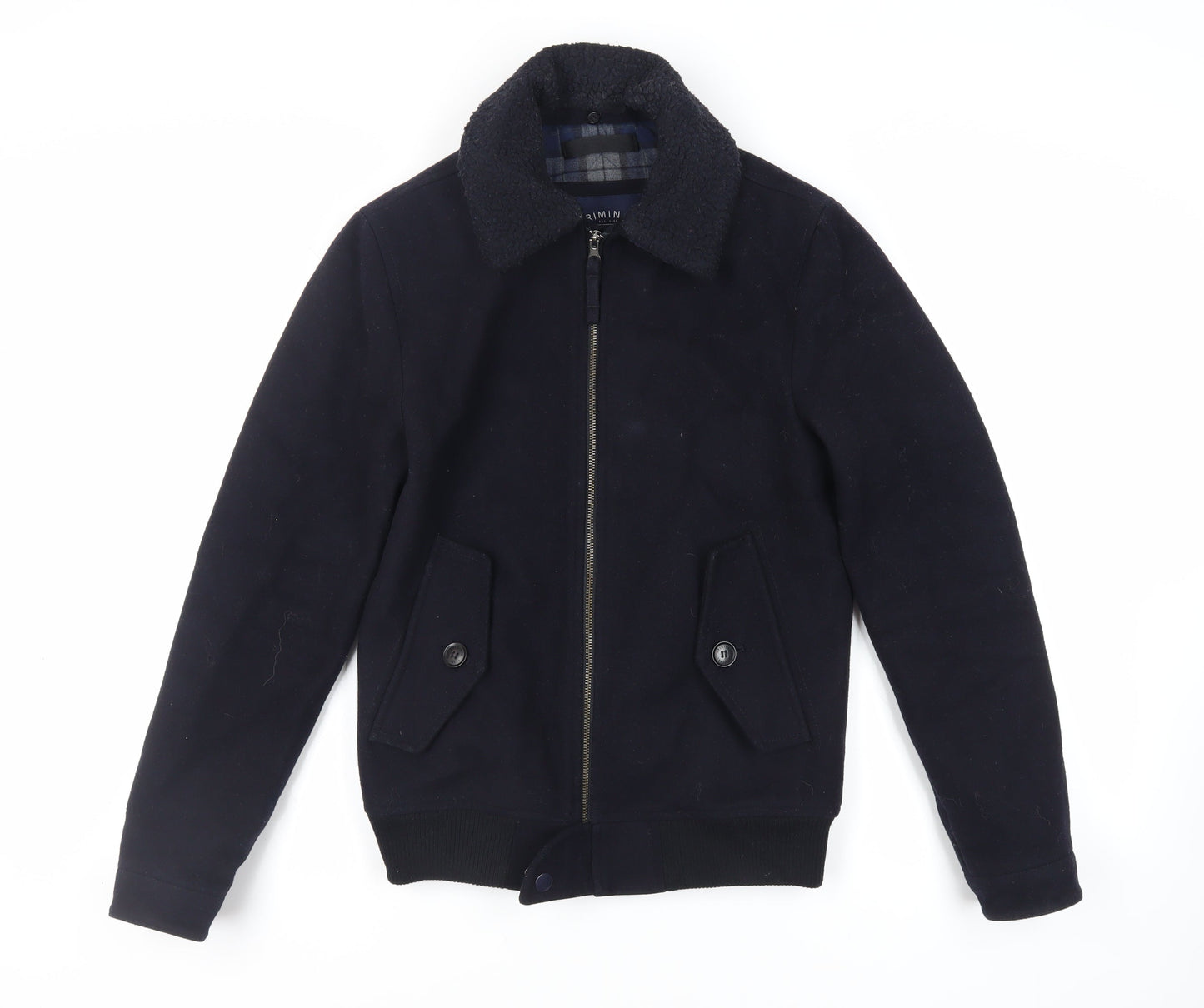 Criminal Mens Blue Jacket Size S Zip