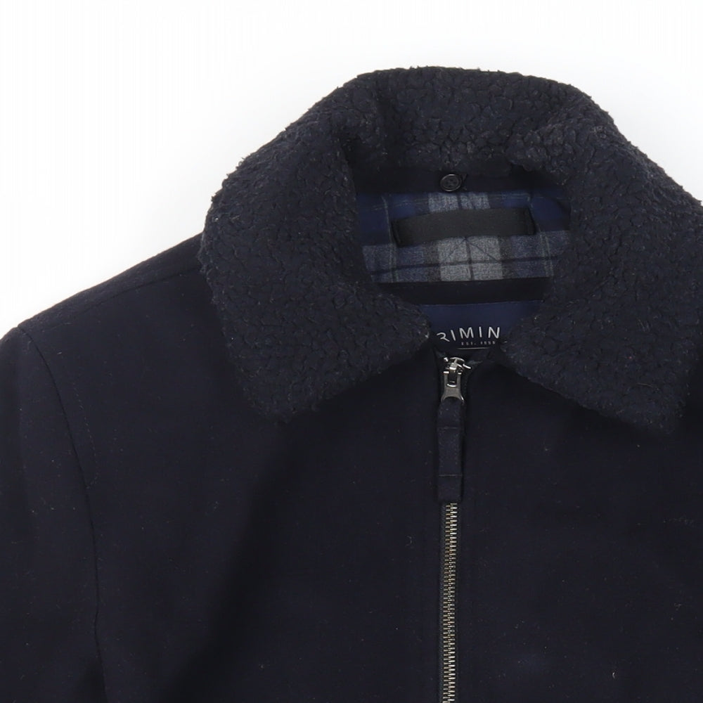 Criminal Mens Blue Jacket Size S Zip