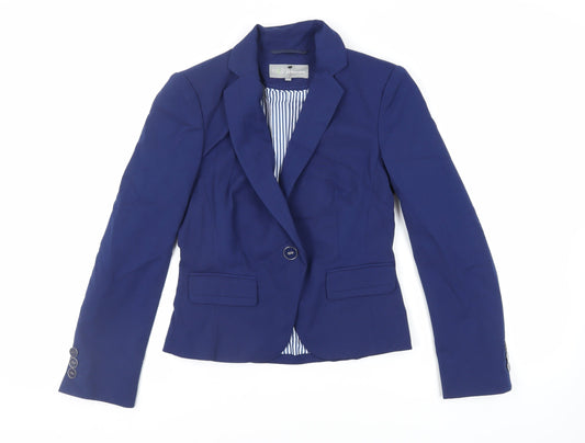 Marks and Spencer Womens Blue Jacket Blazer Size 10 Button