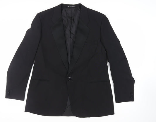 Chatsworth Mens Black Polyester Tuxedo Suit Jacket Size 46 Regular