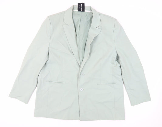 COLLUSION Womens Green Jacket Blazer Size 14 Button