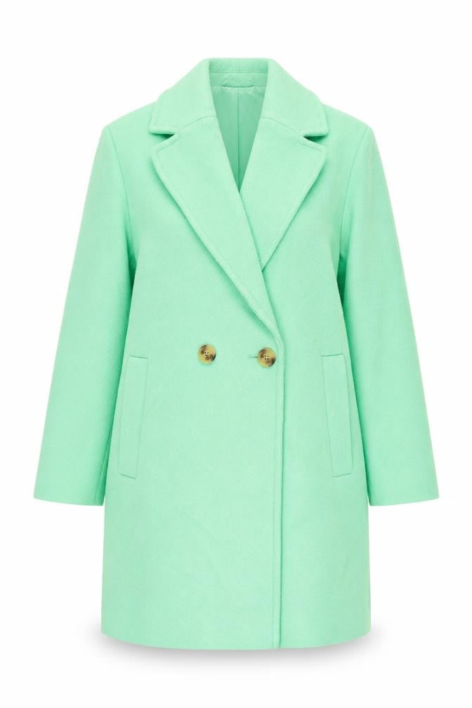 Marks & Spencer Womens Green Overcoat Coat Size 10 Button