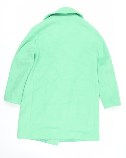 Marks & Spencer Womens Green Overcoat Coat Size 10 Button